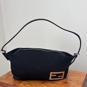 Vintage Fendi 26636 Black and Shoulder Bag